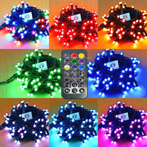 Светодиодная гирлянда Хамелеон RGB 24V 10м провод черный резиновый IP65