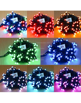 Светодиодная гирлянда Хамелеон RGB 24V 10м провод черный резиновый IP65
